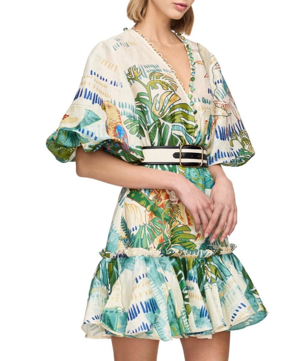 Premium Silk Linen Mini Dress - laseze