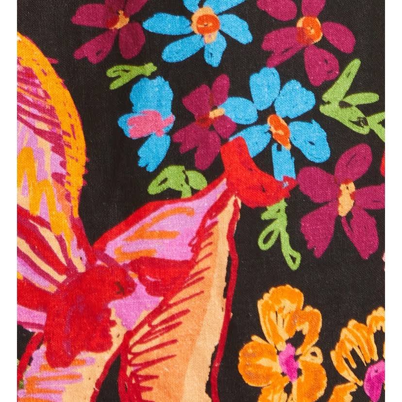 Printed V - neck Puff Sleeve Dress - laseze