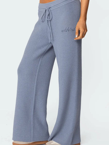 Ribbed Knit Pants Set laseze