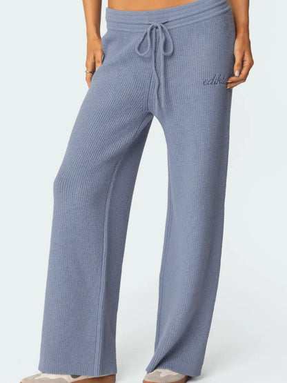 Ribbed Knit Pants Set laseze