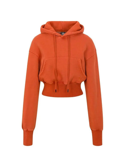 Rust Orange Cropped Hoodie & Maxi Cargo Skirt Set - laseze