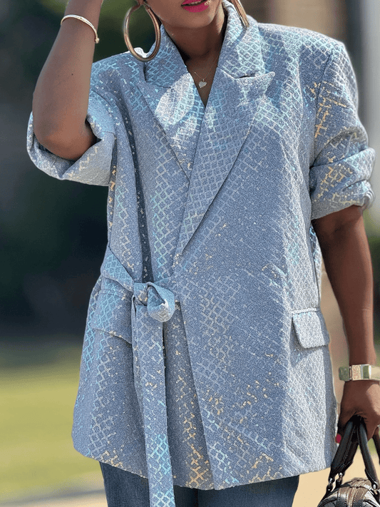 Sequined Lace - Up Jacket - laseze