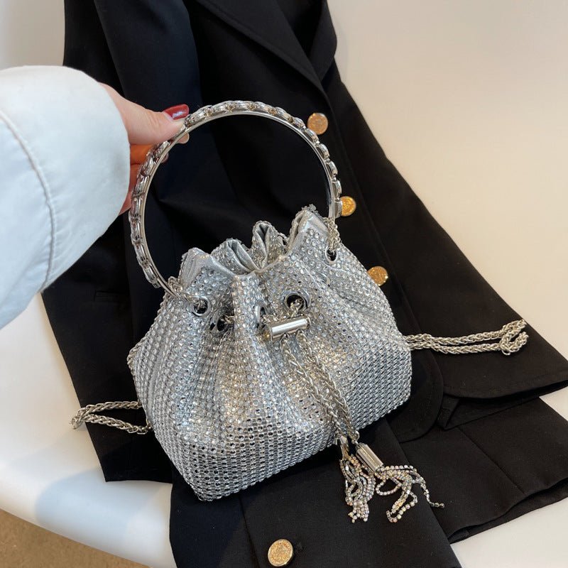 Shiny Bucket Bag With A Slant - laseze