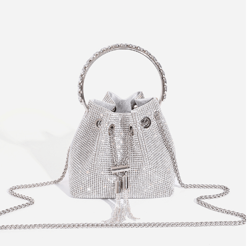 Shiny Bucket Bag With A Slant - laseze