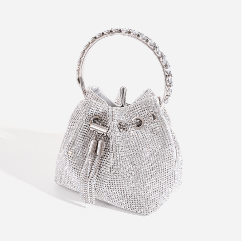 Shiny Bucket Bag With A Slant - laseze