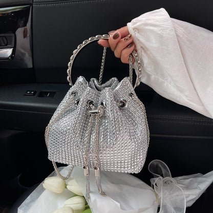 Shiny Bucket Bag With A Slant - laseze