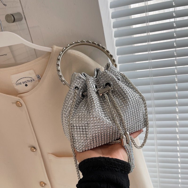Shiny Bucket Bag With A Slant - laseze