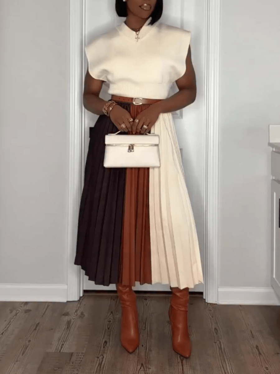 SHORT PLAIN KNIT JUMPER WAISTCOAT laseze