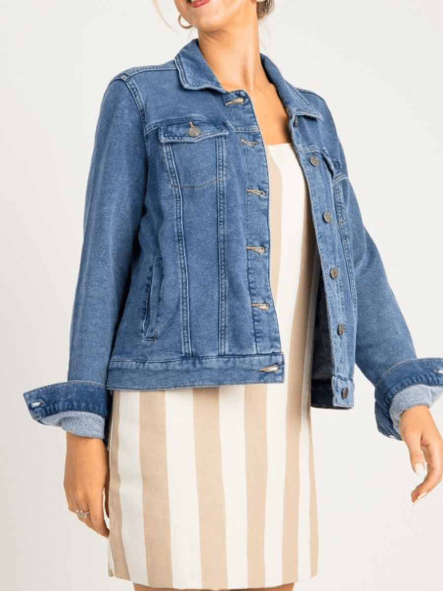Soft Stretch Denim Jacket - laseze