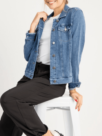 Soft Stretch Denim Jacket - laseze
