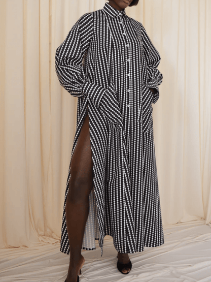 Striped Split Dress - laseze