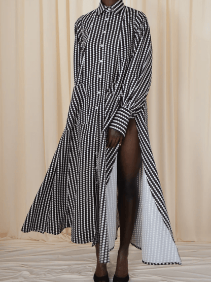 Striped Split Dress - laseze