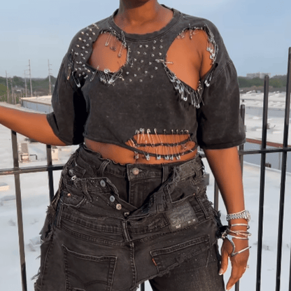 Stylish Rough Pin T-shirt - laseze