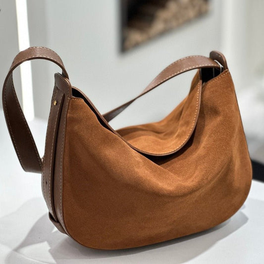 Suede Adjustable Shoulder Bag - laseze