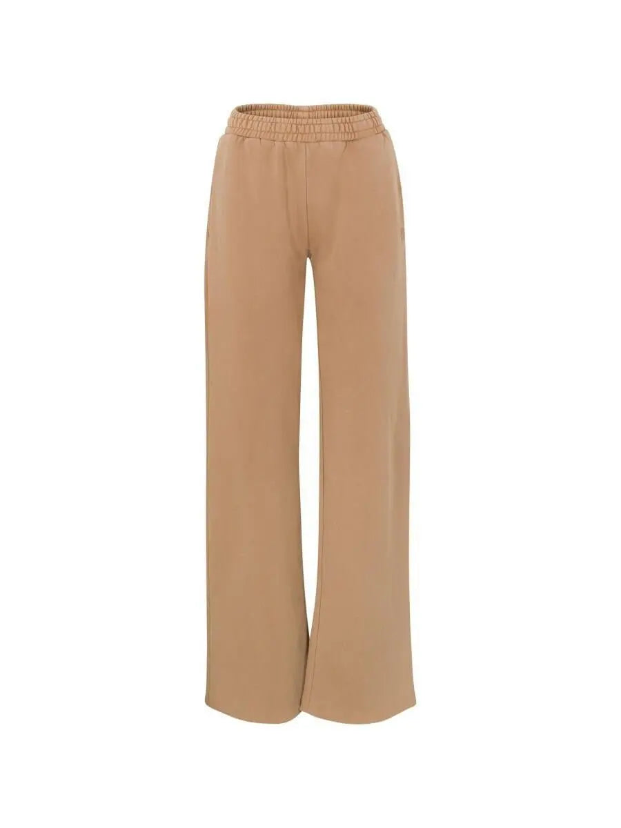 Taupe Cropped Zip - Up Track Jacket & Wide - Leg Pant Set - laseze