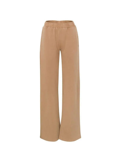 Taupe Cropped Zip - Up Track Jacket & Wide - Leg Pant Set - laseze