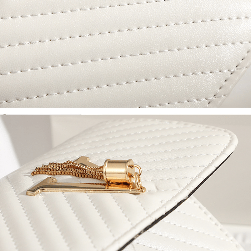 V - Fringed Chain Crossbody Bag - laseze