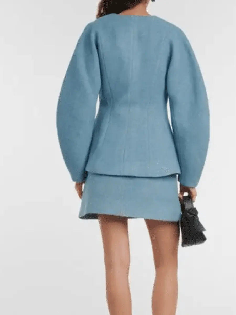 V - Neck Waist Shape Sleeve Jacket - laseze