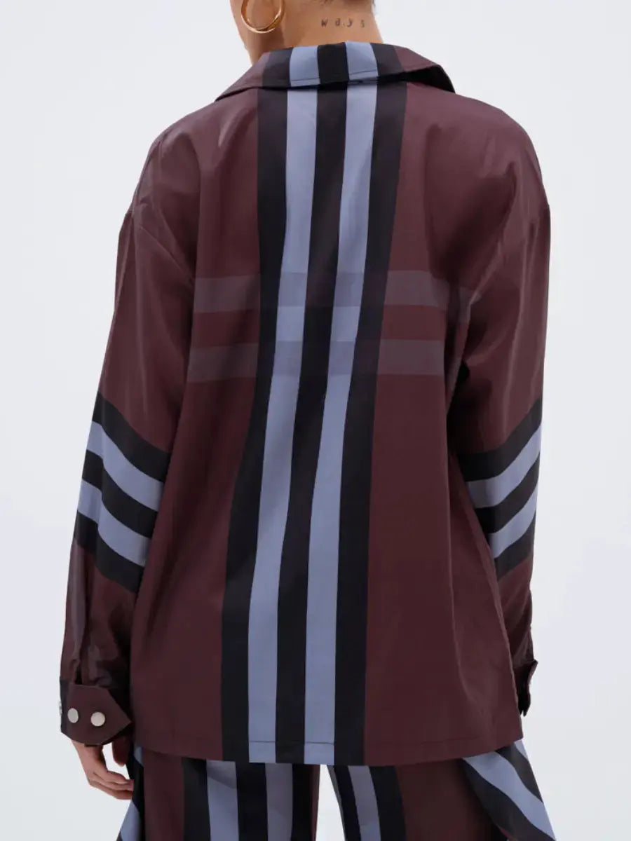 Vertical Plaid Shirt Set - laseze