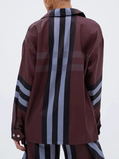 Vertical Plaid Shirt Set - laseze