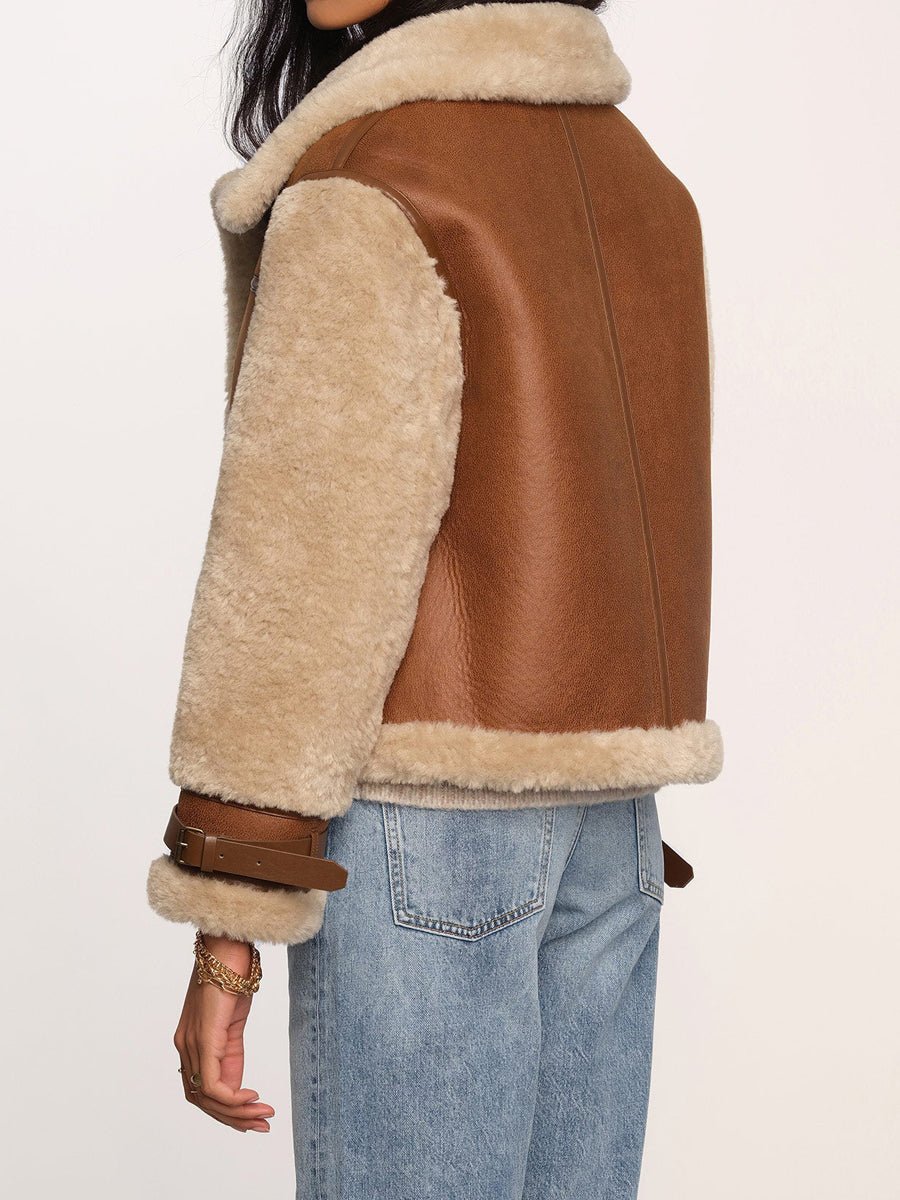 Vintage Faux Leather Oversized Stand Collar Jacket fashgoods