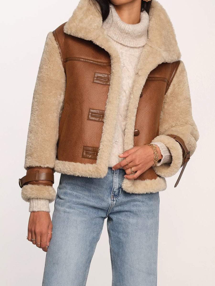 Vintage Faux Leather Oversized Stand Collar Jacket fashgoods