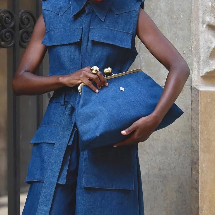 Vintage Gold - Frame Denim Evening Clutch - laseze