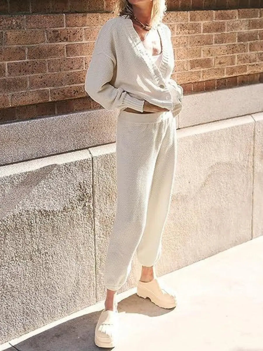 Waffles Knitted Cardigan Set mymodle