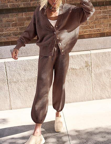 Waffles Knitted Cardigan Set mymodle