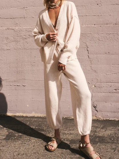 Waffles Knitted Cardigan Set mymodle