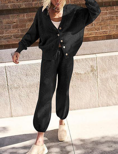 Waffles Knitted Cardigan Set mymodle