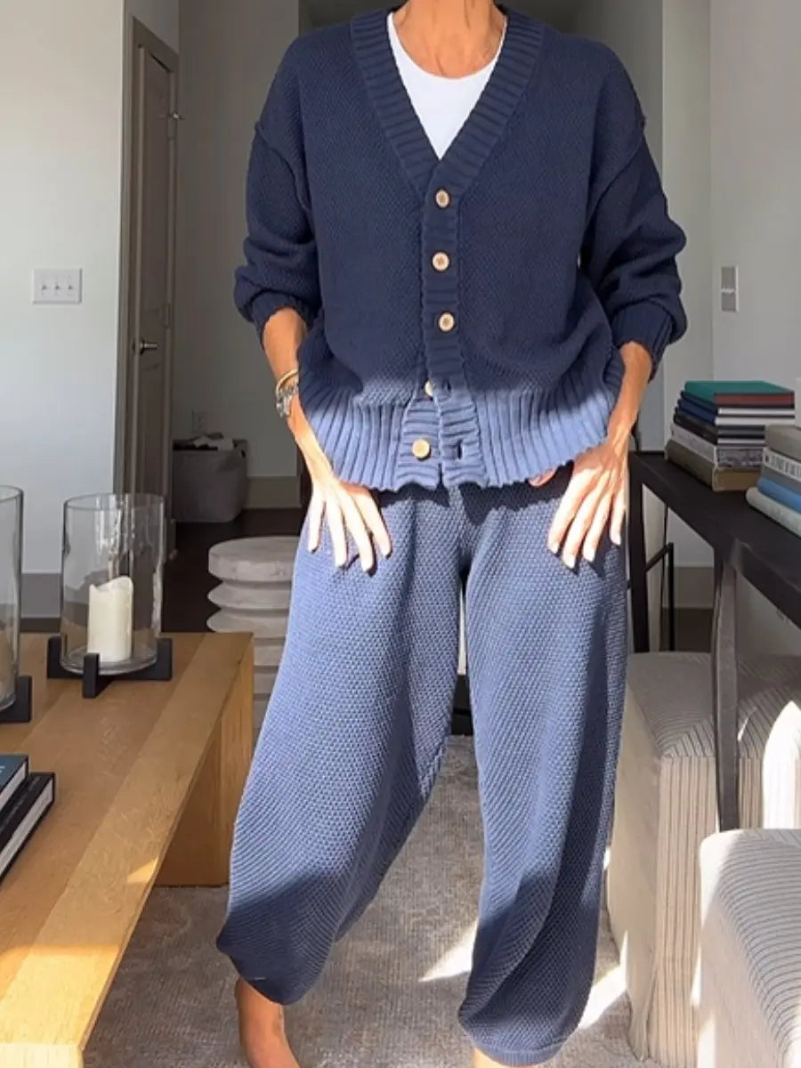 Waffles Knitted Cardigan Set mymodle