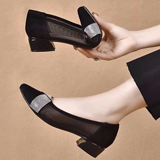 Women's Breathable Mesh Rhinestone Shoes - laseze