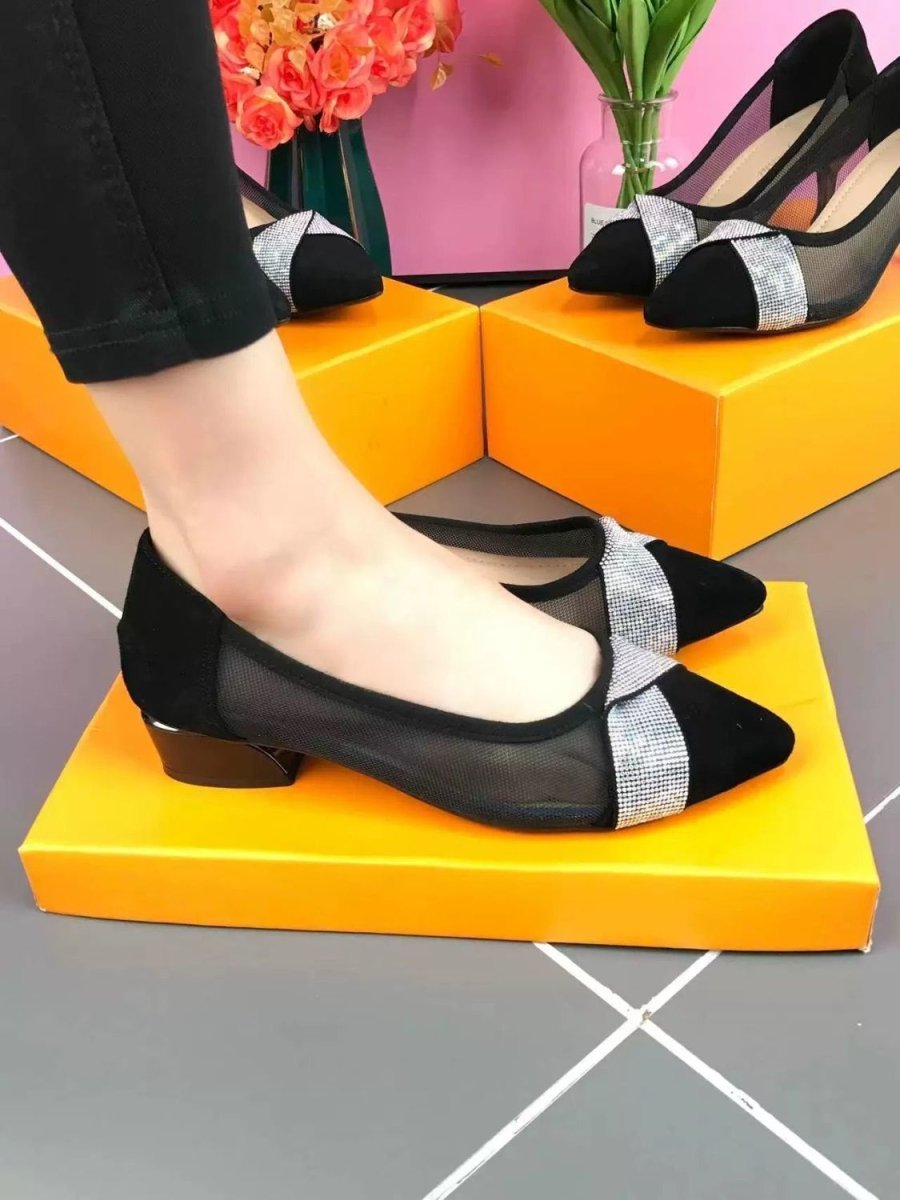 Women's Breathable Mesh Rhinestone Shoes - laseze