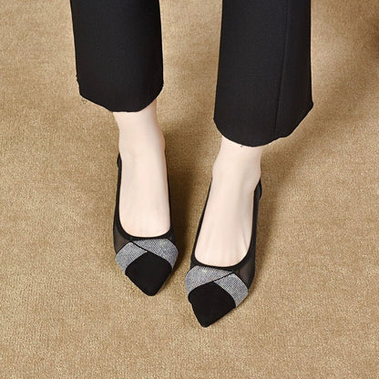 Women's Breathable Mesh Rhinestone Shoes - laseze