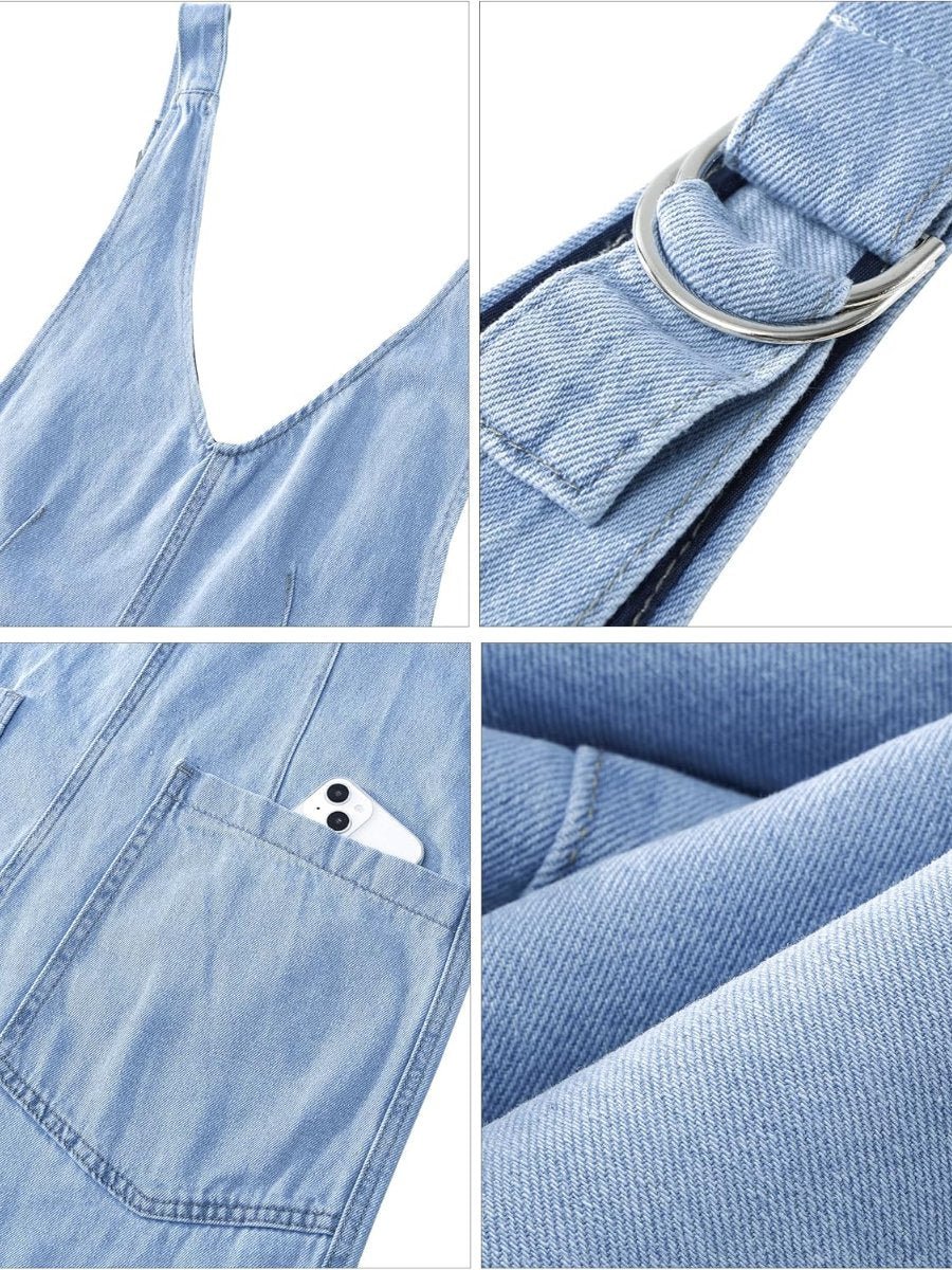 Women's Casual Loose Sleeveless Denim Jumpsuit speciaic