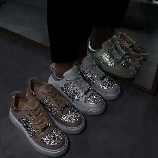 Women's Sparkly Casual Sneakers haichic