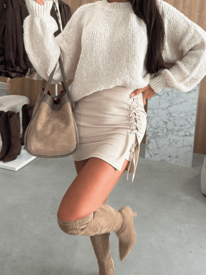 Wool - blend Sweater, Beige - laseze