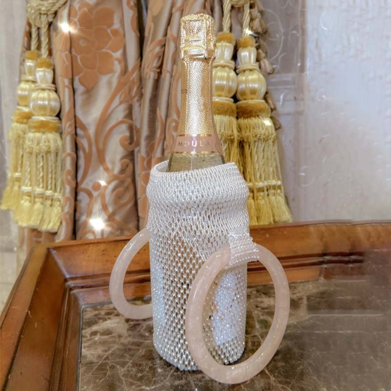Woven Bag Crystal Bottle Tote - laseze