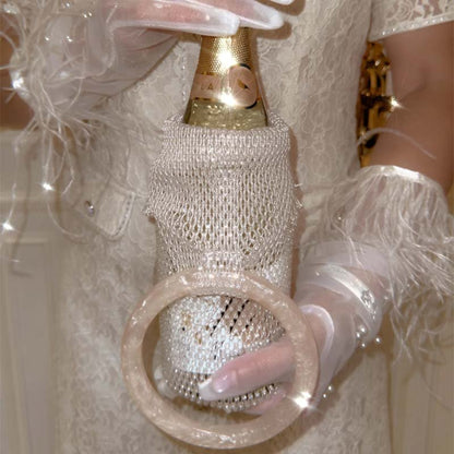 Woven Bag Crystal Bottle Tote - laseze