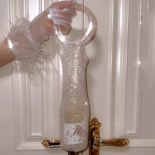 Woven Bag Crystal Bottle Tote - laseze
