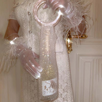 Woven Bag Crystal Bottle Tote - laseze