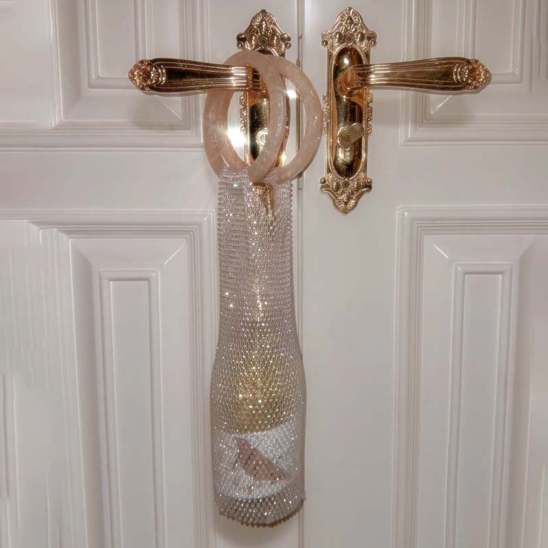 Woven Bag Crystal Bottle Tote - laseze