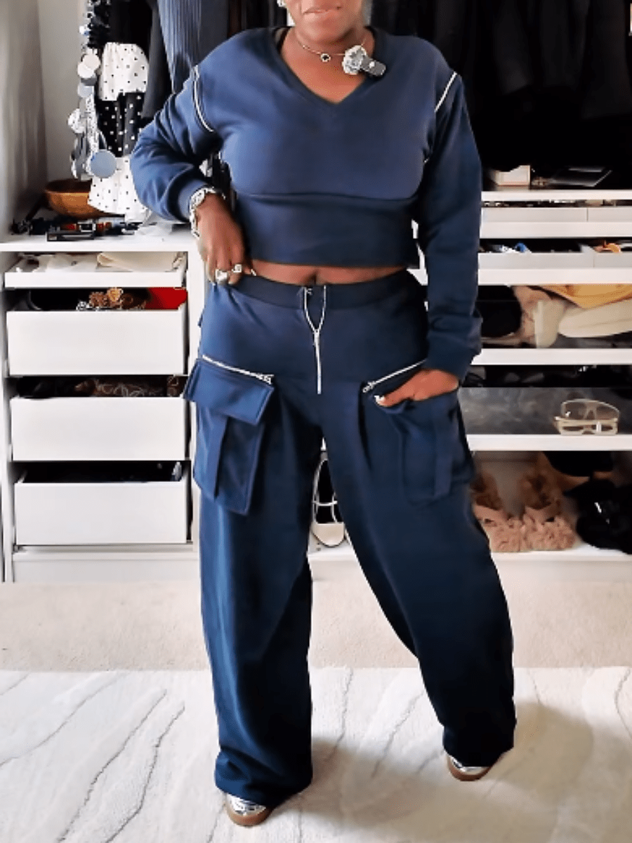 Zipped Pocket Detail Sport Suit laseze