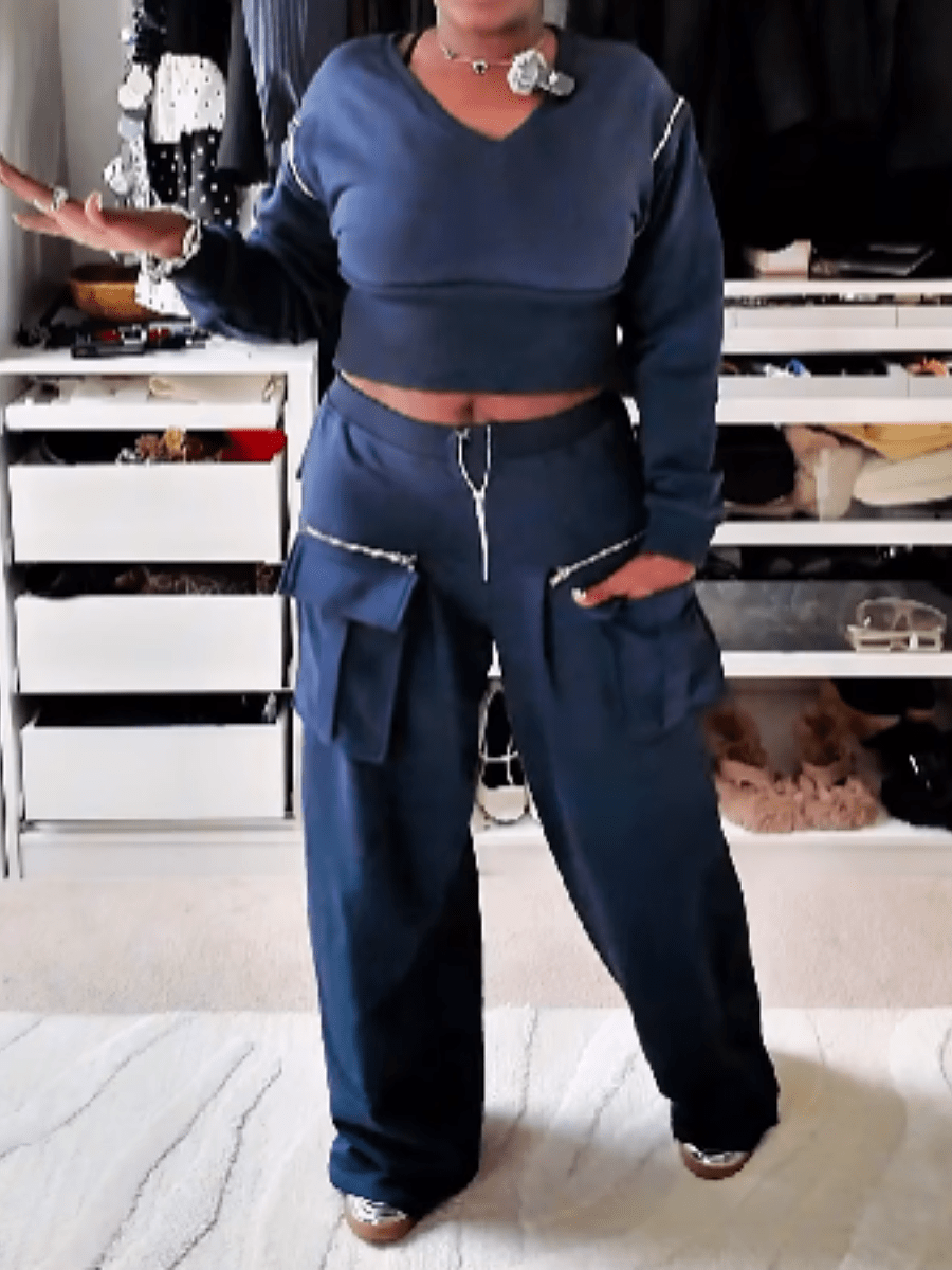 Zipped Pocket Detail Sport Suit laseze